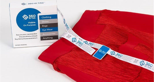 Prevent e-commerce return fraud like wardrobing, wear and return, counterfeit product switches and tag switches. Add a return tag to clothing, shoes, accessories to stop fraudulent returns. 360 ID Tag.