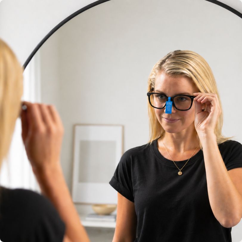 Glasses shown with tamper-evident return integrity tag 360 SureSeal