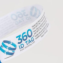 Load image into Gallery viewer, E-commerce return security tag with return policy. Prevent return fraud like wardrobing, wear and return, counterfeit product switches and tag switches. Add return tag to clothing, shoes, accessories to stop fraudulent returns. 360 ID Tag.