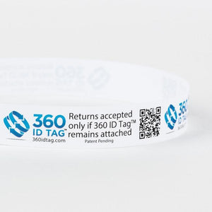 E-commerce anti-return fraud tag to prevent wardrobing. 360 ID Tag