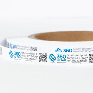 E-commerce anti-return fraud tag to deter wardrobing. 360 ID Tag